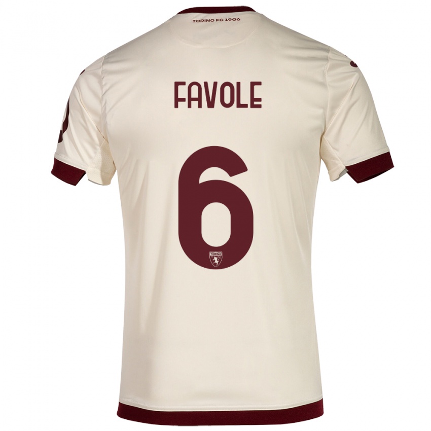 Niño Camiseta Stefania Favole #6 Champán 2ª Equipación 2023/24 La Camisa Perú