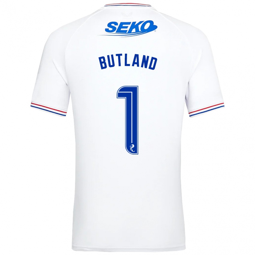 Niño Camiseta Jack Butland #1 Blanco 2ª Equipación 2023/24 La Camisa Perú