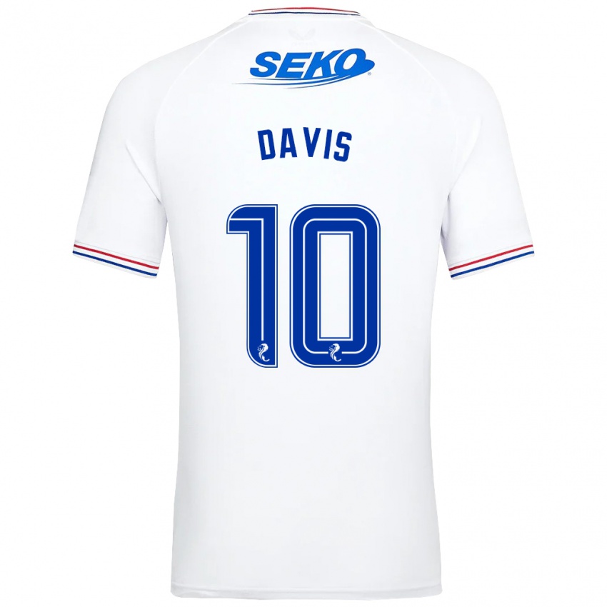 Niño Camiseta Steven Davis #10 Blanco 2ª Equipación 2023/24 La Camisa Perú