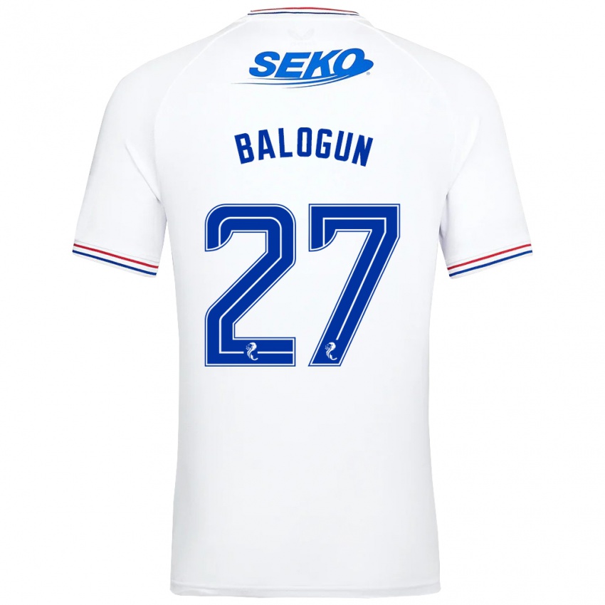 Niño Camiseta Leon Balogun #27 Blanco 2ª Equipación 2023/24 La Camisa Perú