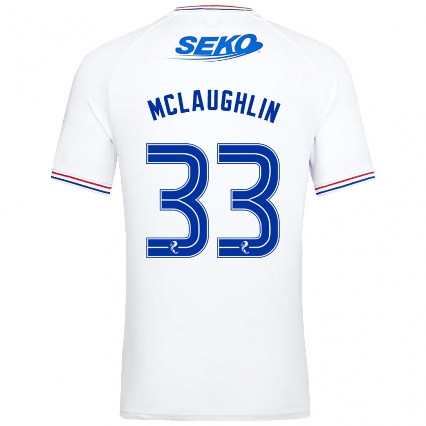 Niño Camiseta Jon Mclaughlin #33 Blanco 2ª Equipación 2023/24 La Camisa Perú