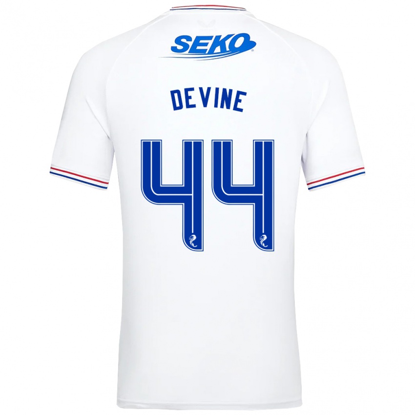 Niño Camiseta Adam Devine #44 Blanco 2ª Equipación 2023/24 La Camisa Perú