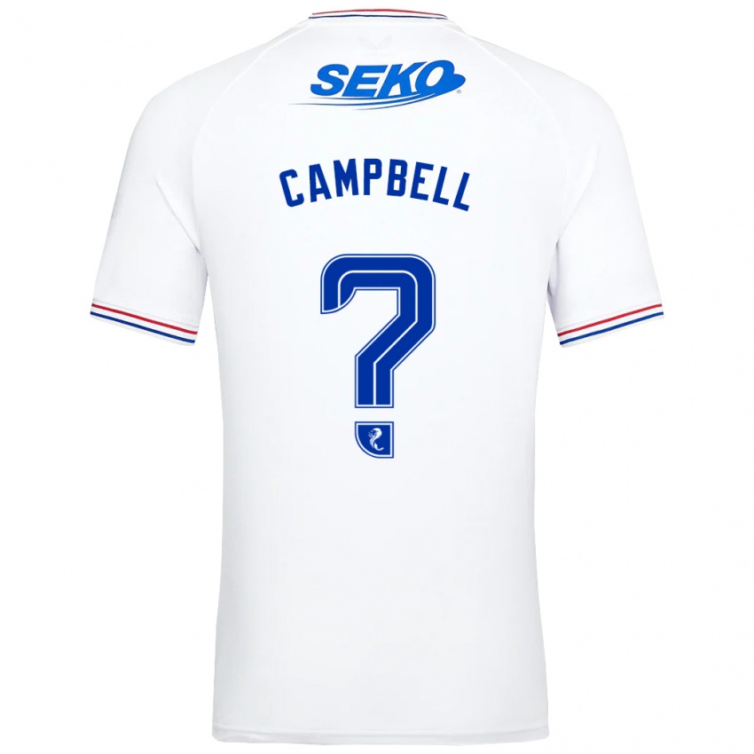 Niño Camiseta Connor Campbell #0 Blanco 2ª Equipación 2023/24 La Camisa Perú