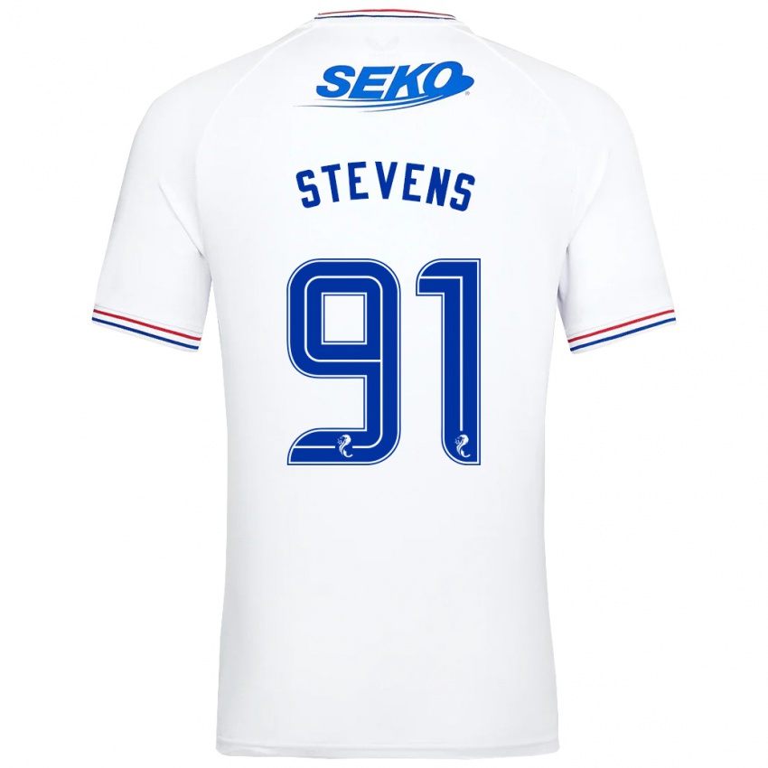 Niño Camiseta Archie Stevens #91 Blanco 2ª Equipación 2023/24 La Camisa Perú