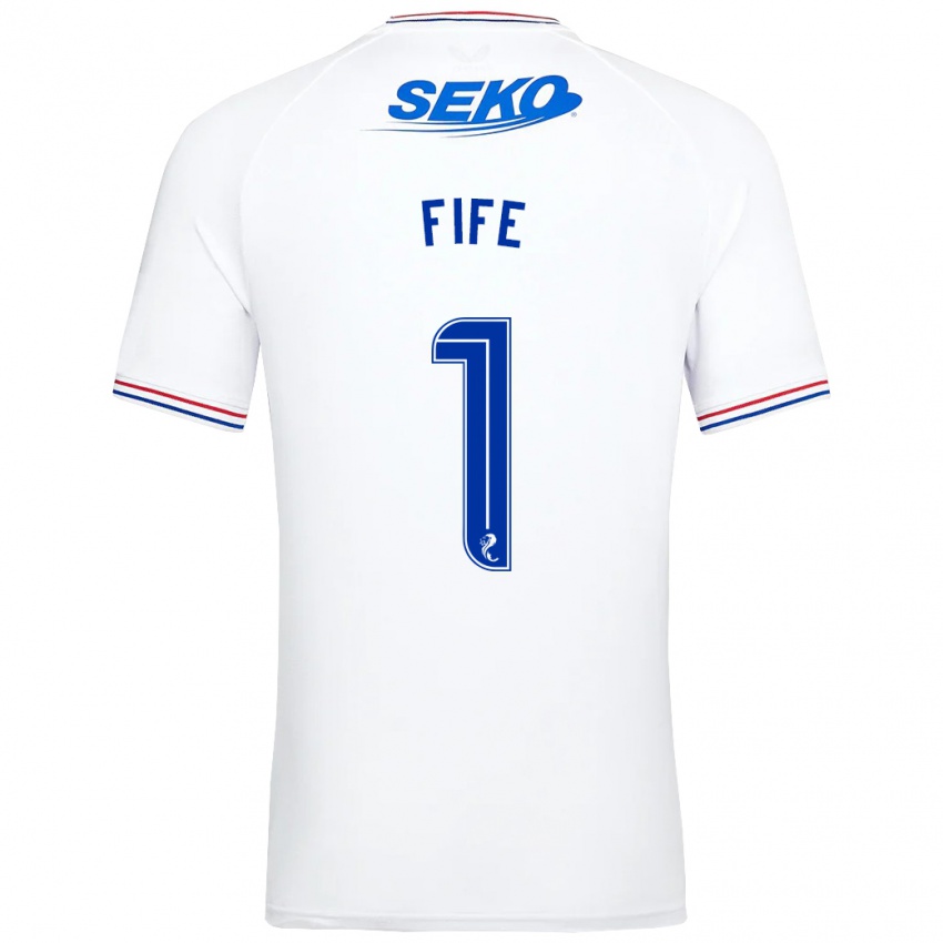 Niño Camiseta Jenna Fife #1 Blanco 2ª Equipación 2023/24 La Camisa Perú