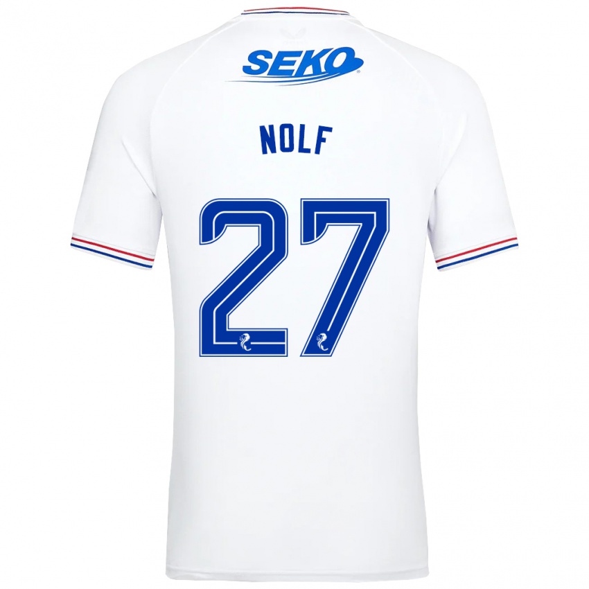 Niño Camiseta Madeline Nolf #27 Blanco 2ª Equipación 2023/24 La Camisa Perú