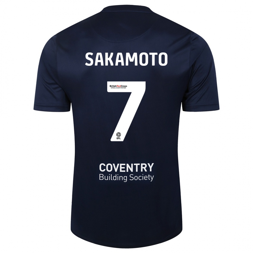 Niño Camiseta Tatsuhiro Sakamoto #7 Rojo Azul Marino 2ª Equipación 2023/24 La Camisa Perú