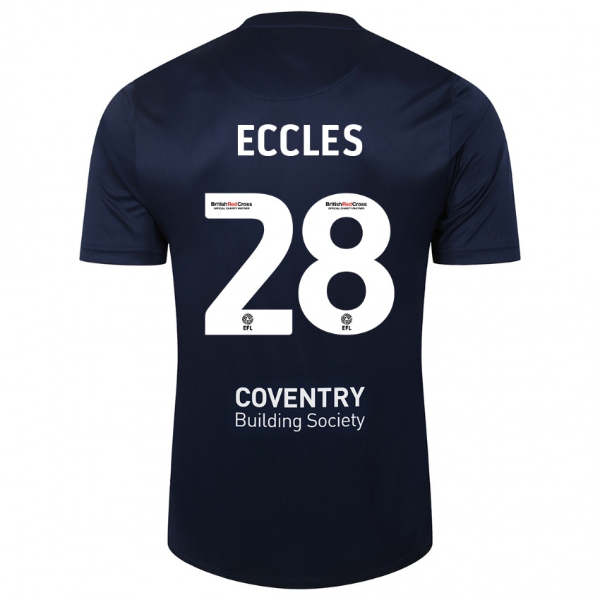 Niño Camiseta Josh Eccles #28 Rojo Azul Marino 2ª Equipación 2023/24 La Camisa Perú