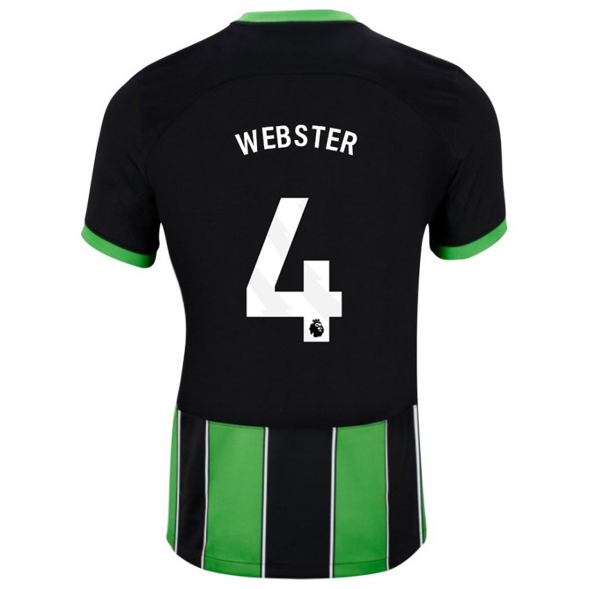 Niño Camiseta Adam Webster #4 Verde Negro 2ª Equipación 2023/24 La Camisa Perú