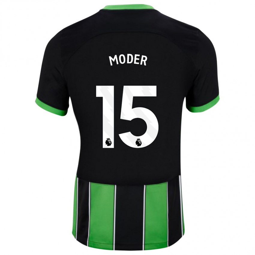 Niño Camiseta Jakub Moder #15 Verde Negro 2ª Equipación 2023/24 La Camisa Perú