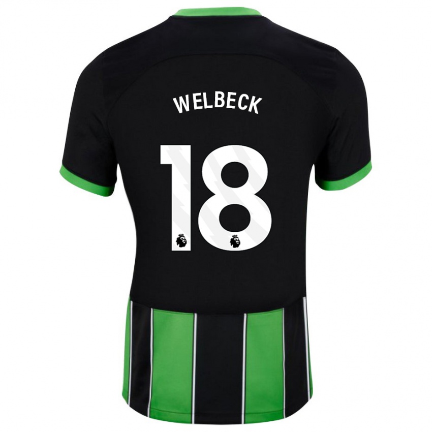 Niño Camiseta Danny Welbeck #18 Verde Negro 2ª Equipación 2023/24 La Camisa Perú