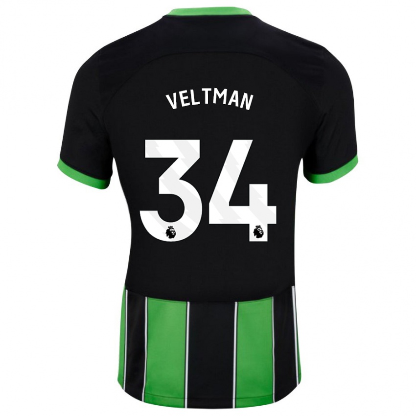 Niño Camiseta Joël Veltman #34 Verde Negro 2ª Equipación 2023/24 La Camisa Perú