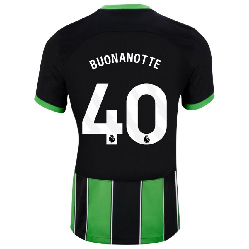 Niño Camiseta Facundo Buonanotte #40 Verde Negro 2ª Equipación 2023/24 La Camisa Perú