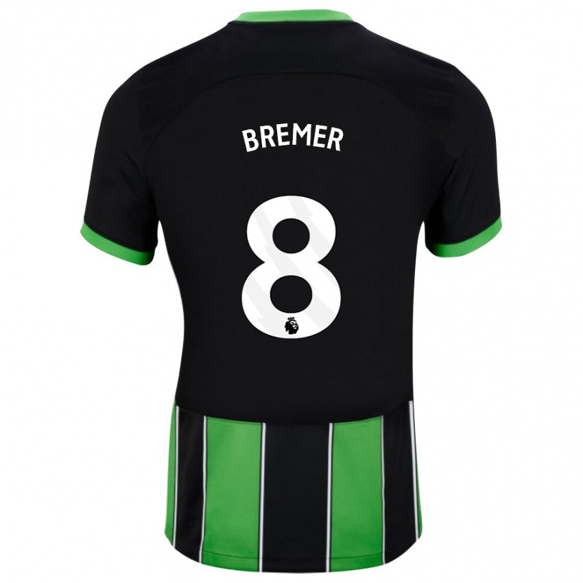 Niño Camiseta Pauline Bremer #8 Verde Negro 2ª Equipación 2023/24 La Camisa Perú