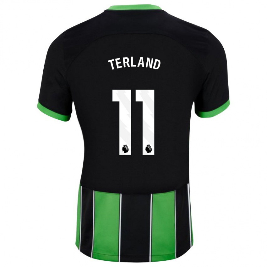 Niño Camiseta Elisabeth Terland #11 Verde Negro 2ª Equipación 2023/24 La Camisa Perú