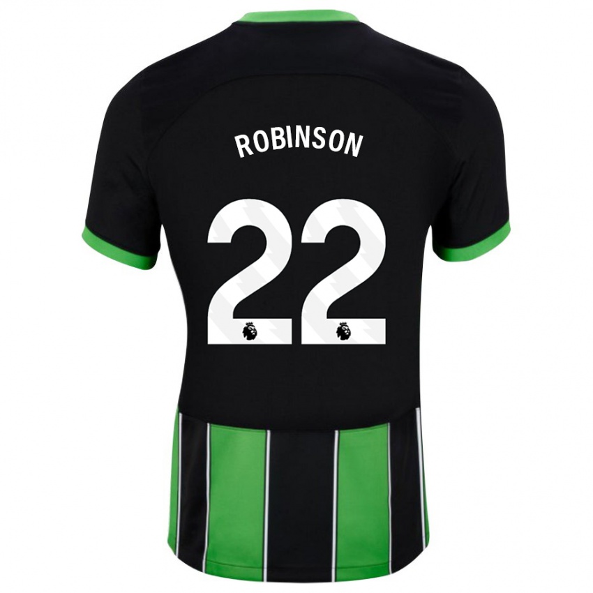 Niño Camiseta Katie Robinson #22 Verde Negro 2ª Equipación 2023/24 La Camisa Perú