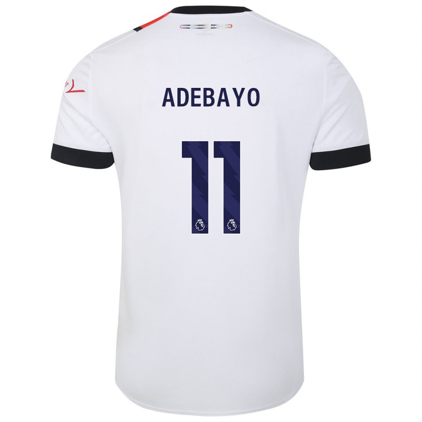 Niño Camiseta Elijah Adebayo #11 Blanco 2ª Equipación 2023/24 La Camisa Perú