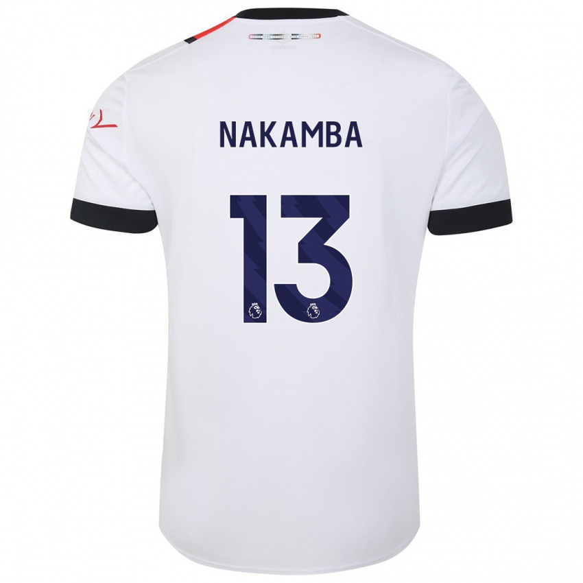 Niño Camiseta Marvelous Nakamba #13 Blanco 2ª Equipación 2023/24 La Camisa Perú