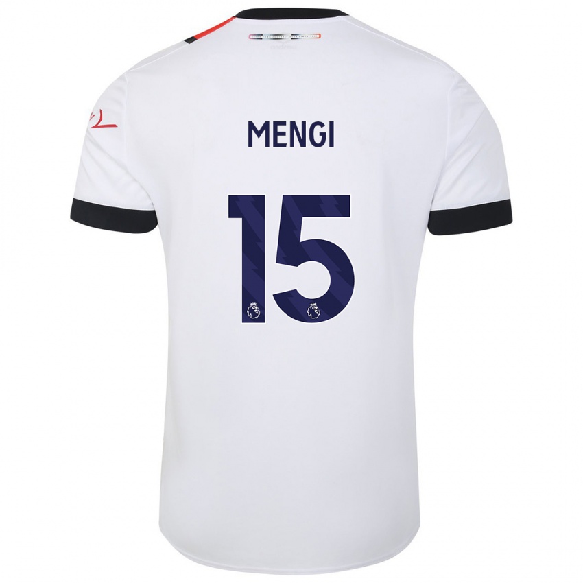 Niño Camiseta Teden Mengi #15 Blanco 2ª Equipación 2023/24 La Camisa Perú