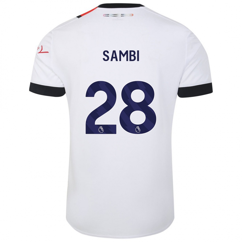 Niño Camiseta Albert Sambi Lokonga #28 Blanco 2ª Equipación 2023/24 La Camisa Perú