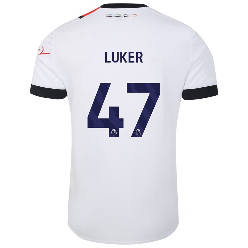 Niño Camiseta Jayden Luker #47 Blanco 2ª Equipación 2023/24 La Camisa Perú