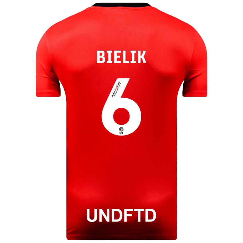 Niño Camiseta Krystian Bielik #6 Rojo 2ª Equipación 2023/24 La Camisa Perú