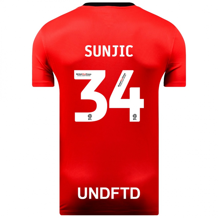 Niño Camiseta Ivan Sunjic #34 Rojo 2ª Equipación 2023/24 La Camisa Perú