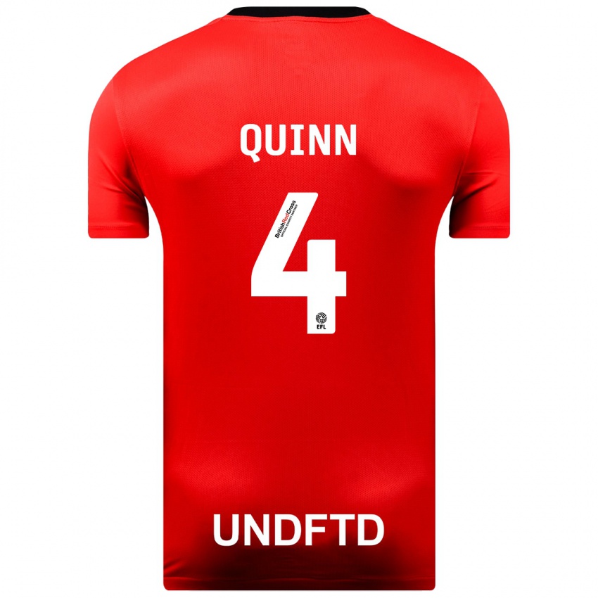 Niño Camiseta Louise Catherine Quinn #4 Rojo 2ª Equipación 2023/24 La Camisa Perú