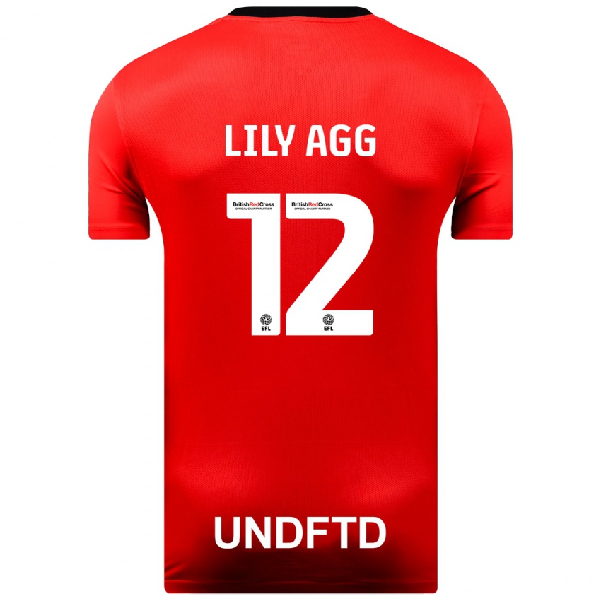 Niño Camiseta Lily Agg #12 Rojo 2ª Equipación 2023/24 La Camisa Perú