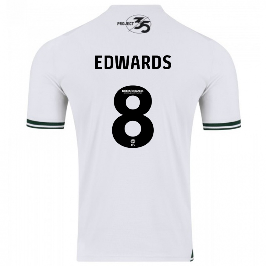 Niño Camiseta Joe Edwards #8 Blanco 2ª Equipación 2023/24 La Camisa Perú