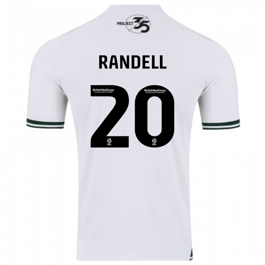 Niño Camiseta Adam Randell #20 Blanco 2ª Equipación 2023/24 La Camisa Perú