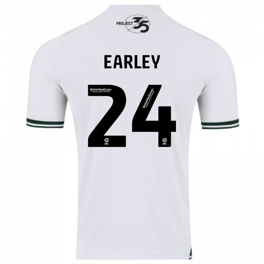 Niño Camiseta Saxon Earley #24 Blanco 2ª Equipación 2023/24 La Camisa Perú