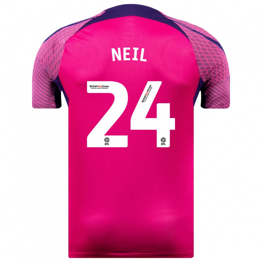 Niño Camiseta Dan Neil #24 Morado 2ª Equipación 2023/24 La Camisa Perú