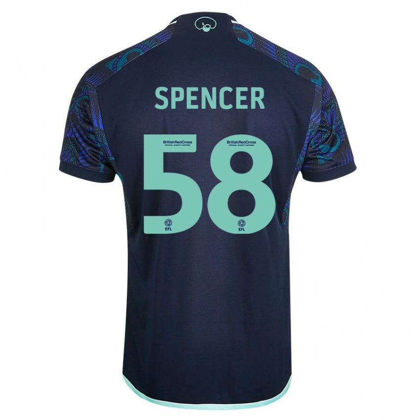 Niño Camiseta Morten Spencer #58 Azul 2ª Equipación 2023/24 La Camisa Perú