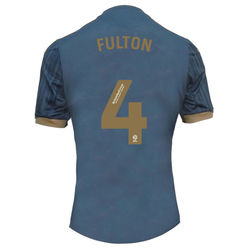 Niño Camiseta Jay Fulton #4 Verde Azulado Oscuro 2ª Equipación 2023/24 La Camisa Perú