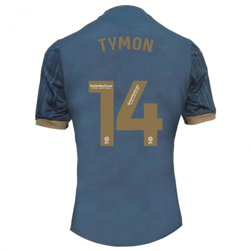 Niño Camiseta Josh Tymon #14 Verde Azulado Oscuro 2ª Equipación 2023/24 La Camisa Perú