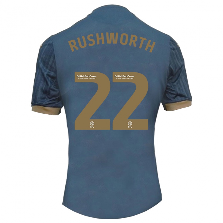 Niño Camiseta Carl Rushworth #22 Verde Azulado Oscuro 2ª Equipación 2023/24 La Camisa Perú