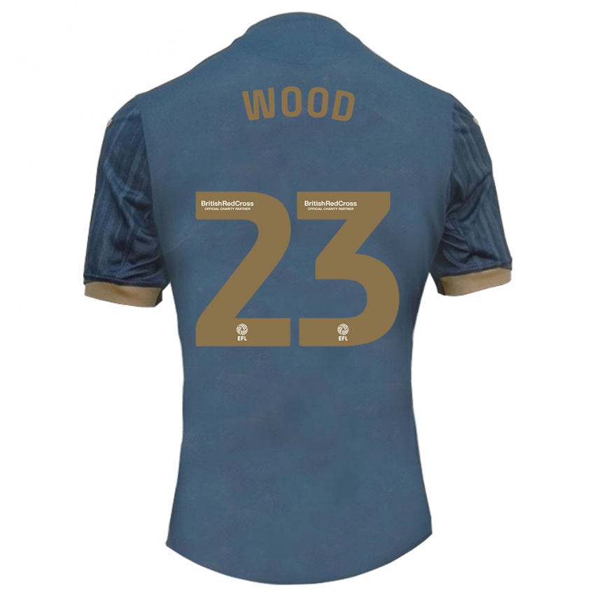 Niño Camiseta Nathan Wood #23 Verde Azulado Oscuro 2ª Equipación 2023/24 La Camisa Perú