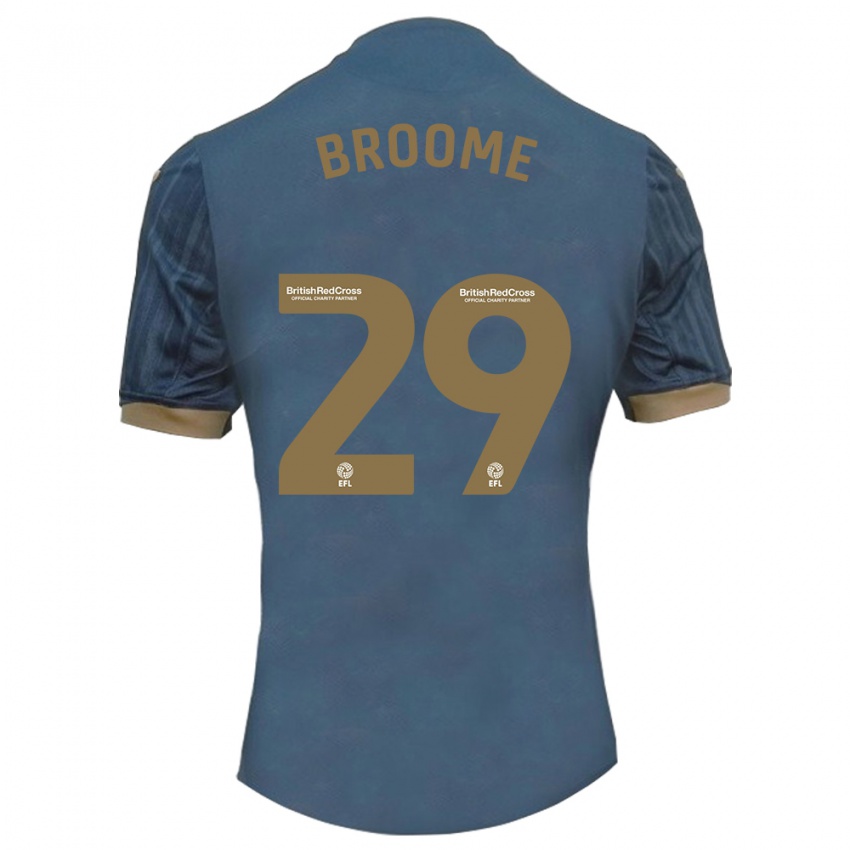 Niño Camiseta Nathan Broome #29 Verde Azulado Oscuro 2ª Equipación 2023/24 La Camisa Perú