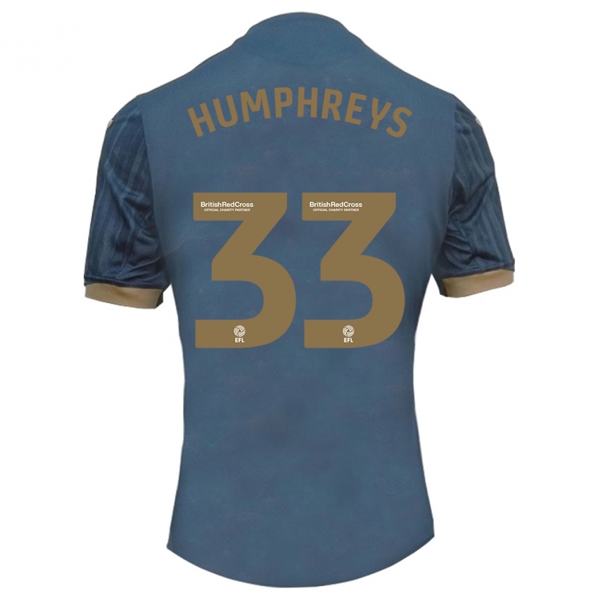 Niño Camiseta Bashir Humphreys #33 Verde Azulado Oscuro 2ª Equipación 2023/24 La Camisa Perú