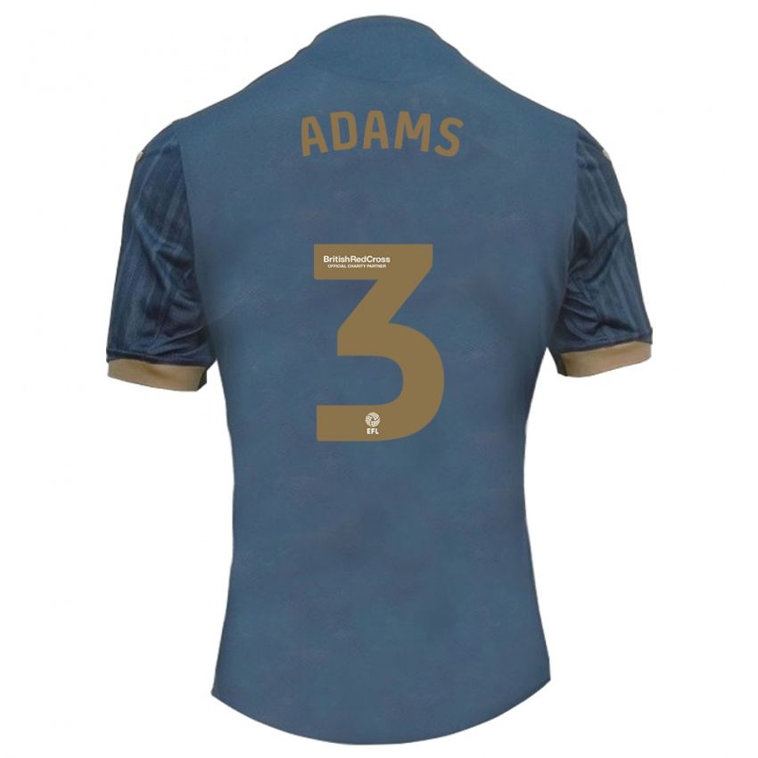 Niño Camiseta Sarah Adams #3 Verde Azulado Oscuro 2ª Equipación 2023/24 La Camisa Perú