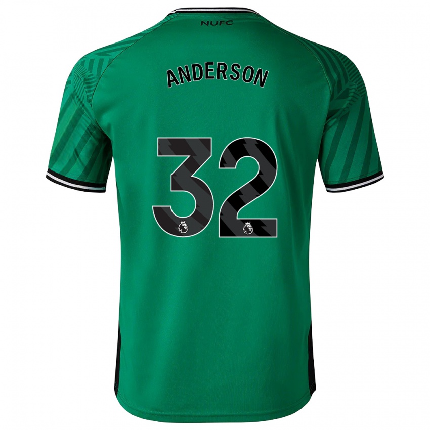 Niño Camiseta Elliot Anderson #32 Verde 2ª Equipación 2023/24 La Camisa Perú