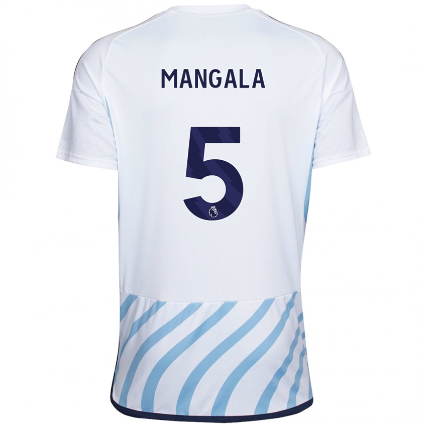 Niño Camiseta Orel Mangala #5 Blanco Azul 2ª Equipación 2023/24 La Camisa Perú