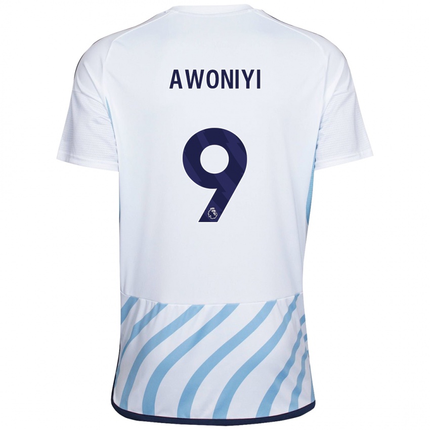 Niño Camiseta Taiwo Awoniyi #9 Blanco Azul 2ª Equipación 2023/24 La Camisa Perú