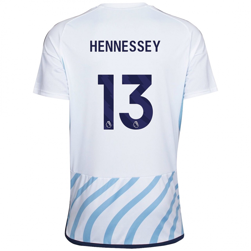 Niño Camiseta Wayne Hennessey #13 Blanco Azul 2ª Equipación 2023/24 La Camisa Perú