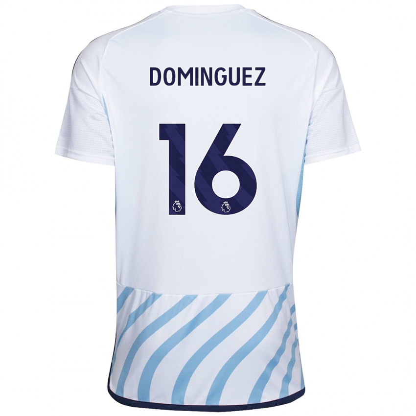 Niño Camiseta Nicolás Domínguez #16 Blanco Azul 2ª Equipación 2023/24 La Camisa Perú