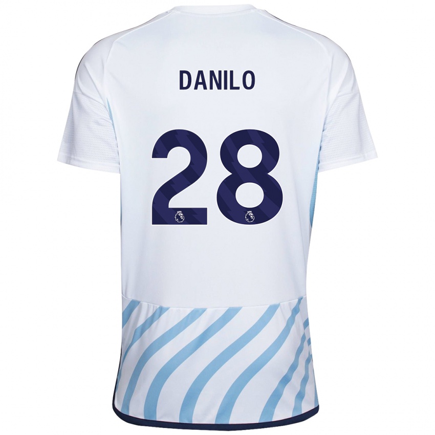 Niño Camiseta Danilo #28 Blanco Azul 2ª Equipación 2023/24 La Camisa Perú