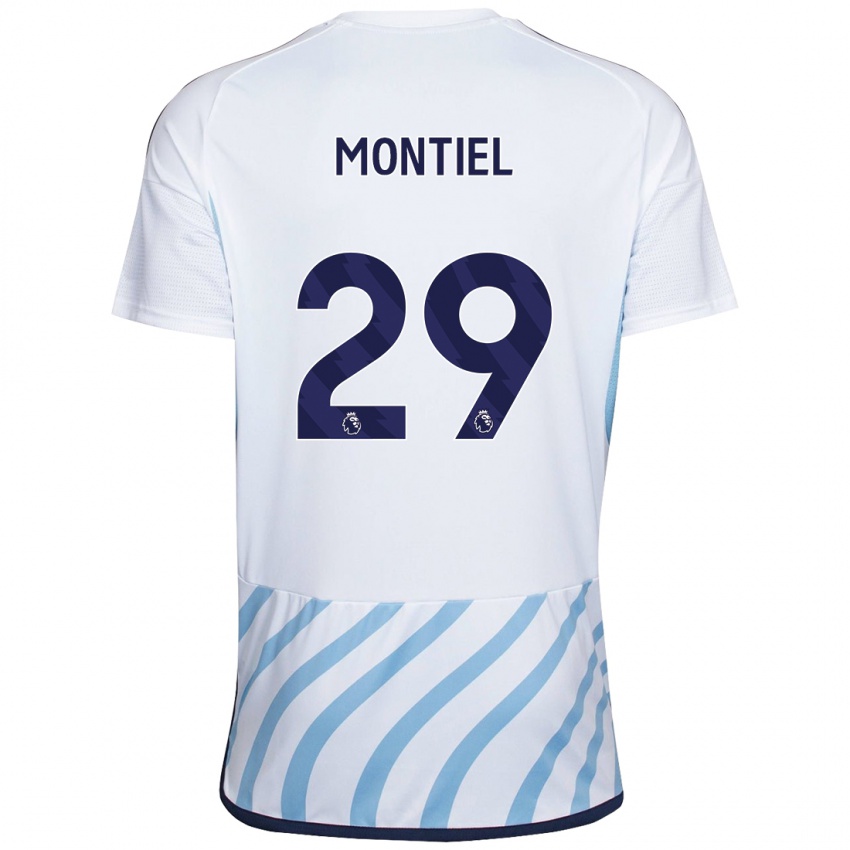 Niño Camiseta Gonzalo Montiel #29 Blanco Azul 2ª Equipación 2023/24 La Camisa Perú