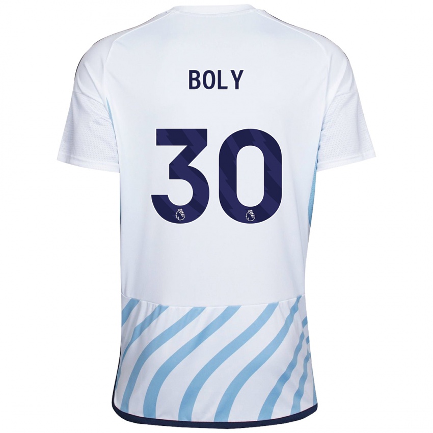 Niño Camiseta Willy Boly #30 Blanco Azul 2ª Equipación 2023/24 La Camisa Perú