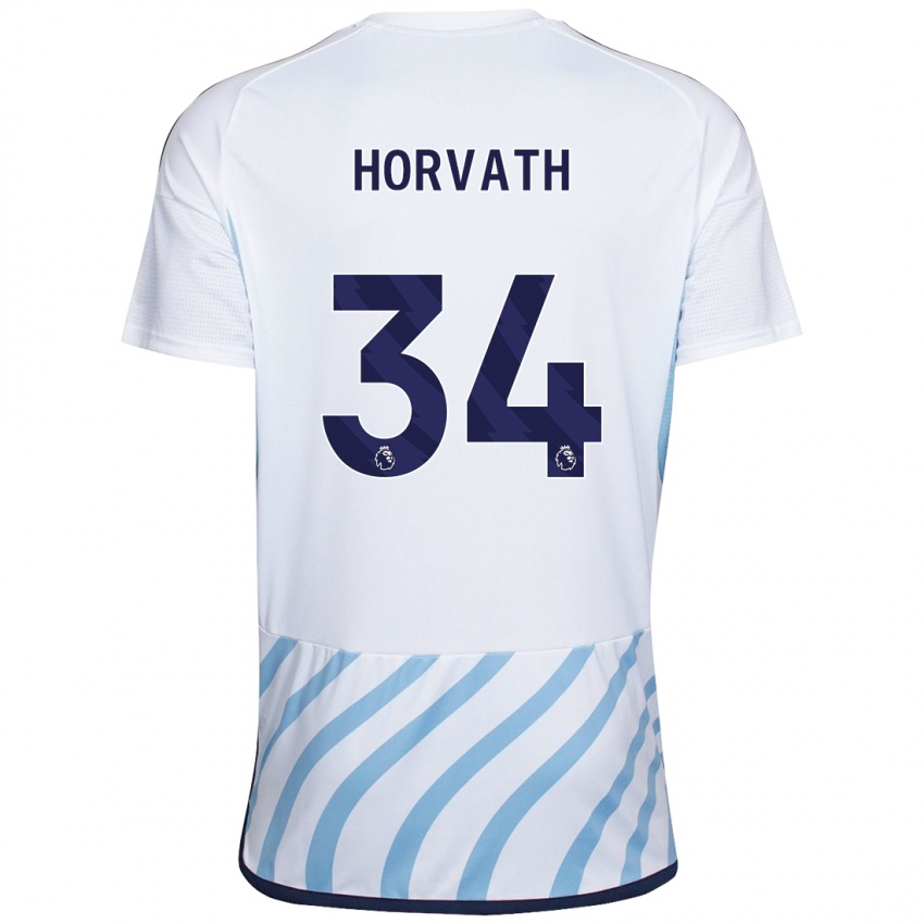 Niño Camiseta Ethan Horvath #34 Blanco Azul 2ª Equipación 2023/24 La Camisa Perú